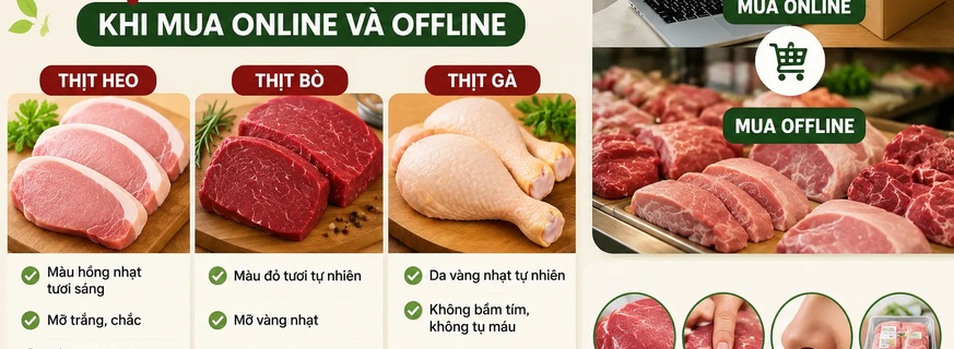 Cách nhận biết thịt tươi ngon khi mua online và offline