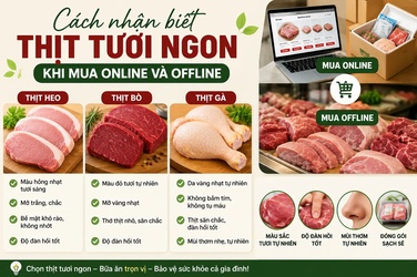 Cách nhận biết thịt tươi ngon khi mua online và offline